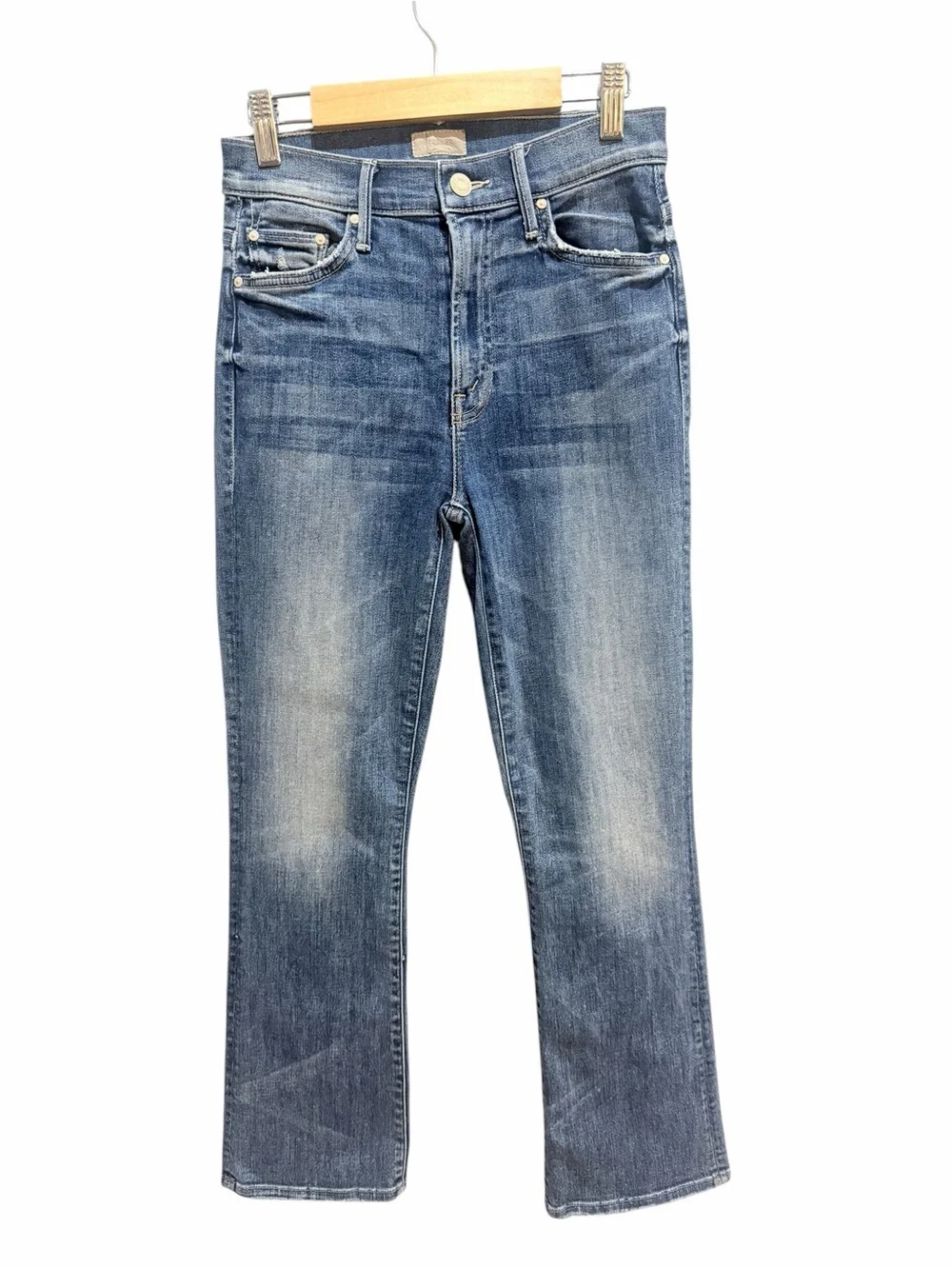 Mother Denim Insider Crop High Rise Bootcut In Double Trouble Size 25